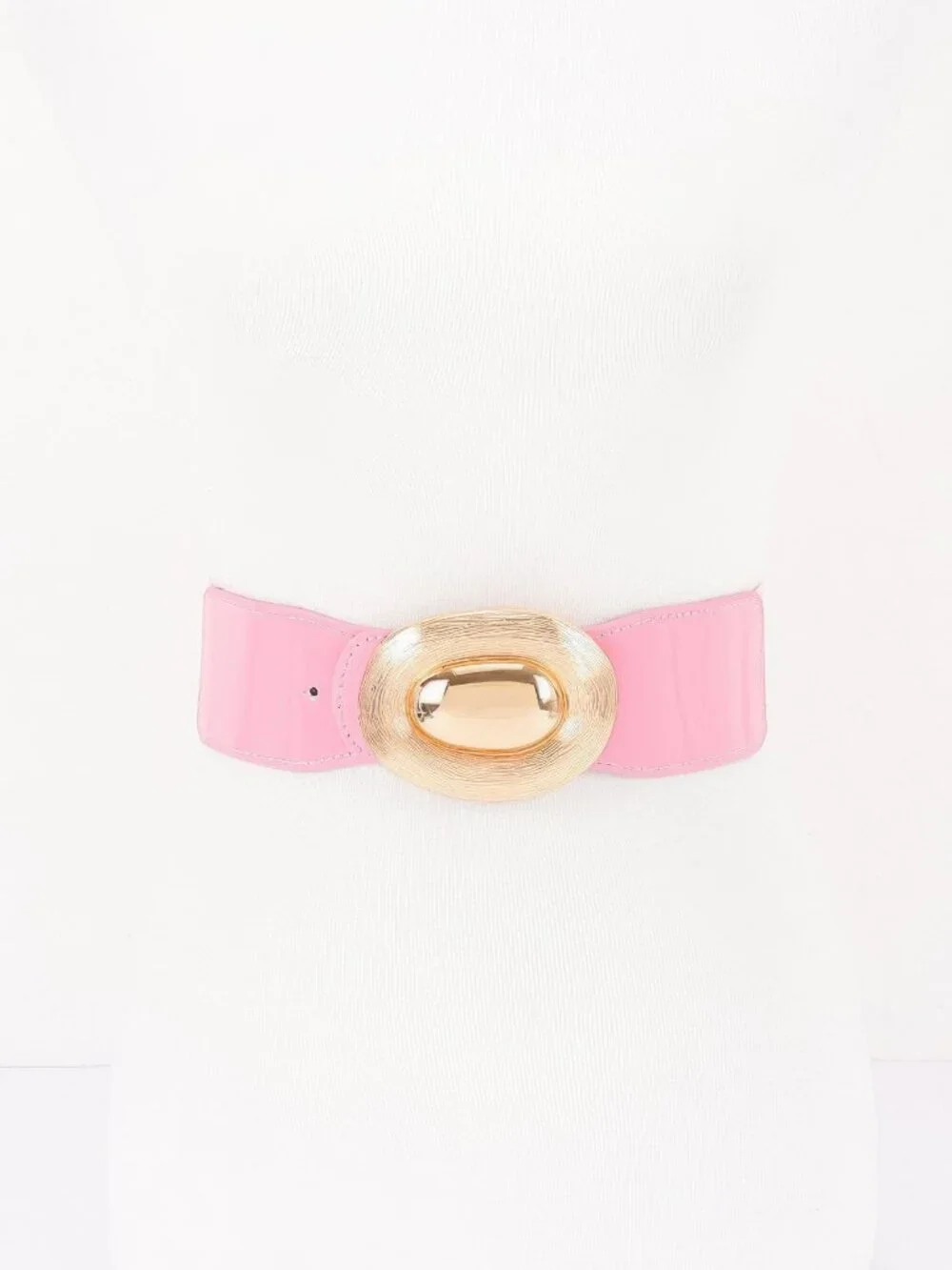 Oval Buckle Wide Waist Belt